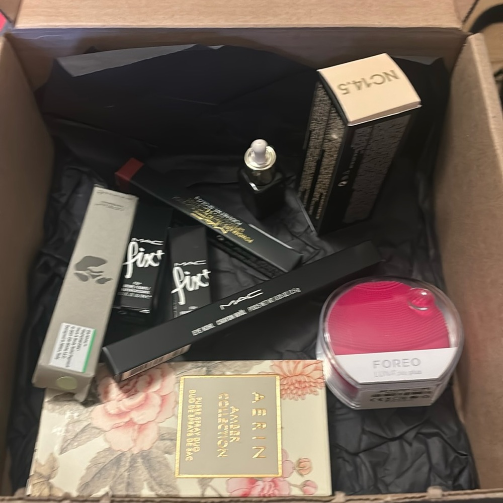 Lot of makeup and skincare.